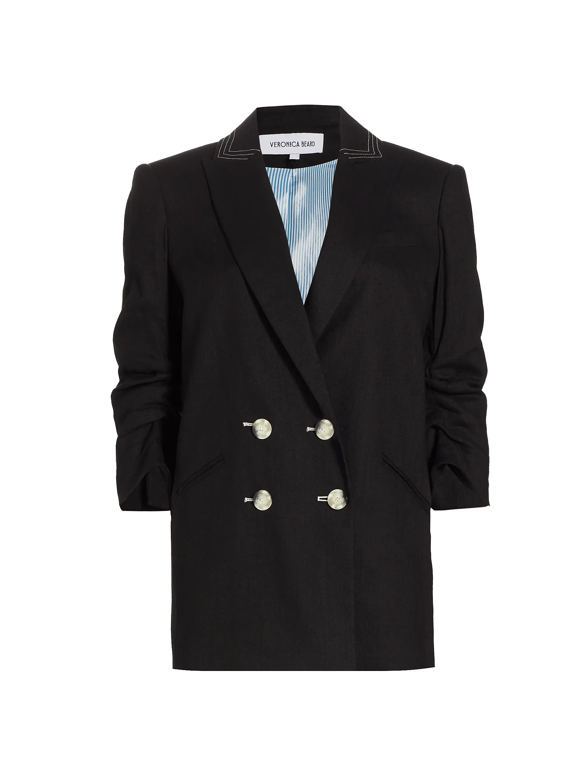 Kiernan Linen-Blend Double-Breasted Blazer | Saks Fifth Avenue