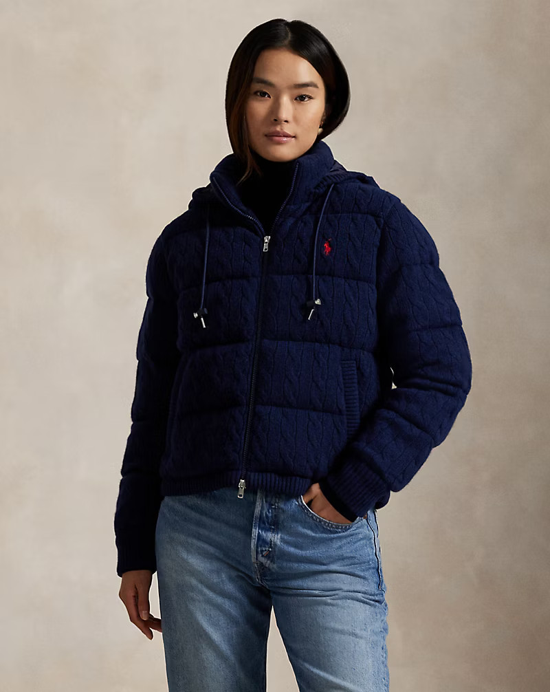 Cable-Knit Wool-Cashmere Puffer Jacket | Ralph Lauren (UK)