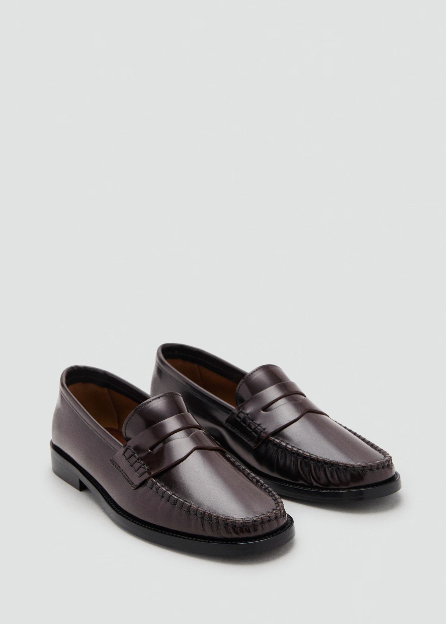 Gathered leather moccasin | MANGO (UK)