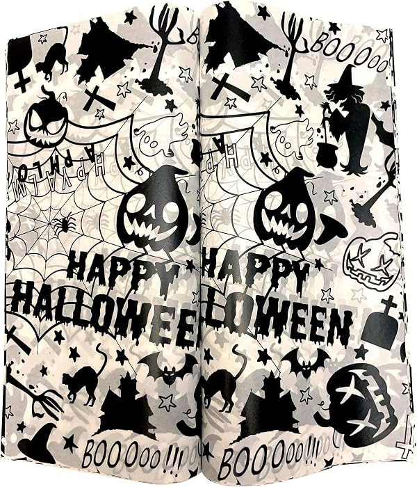 100pcs Halloween Wax Paper Sheet, Food Picnic Printed with Ghost, Spider, Pumpkin and Spiderweb, ... | Amazon (US)