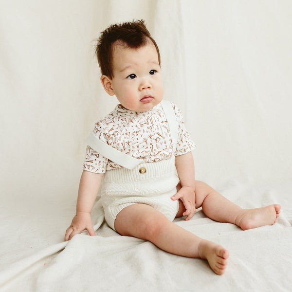 KNIT SUSPENDER BLOOMERS | CLOUD | goumi