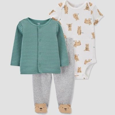 Baby Boys' 3pc Bear Top and Bottom Set - Just One You® made by carter's Green/Gray | Target