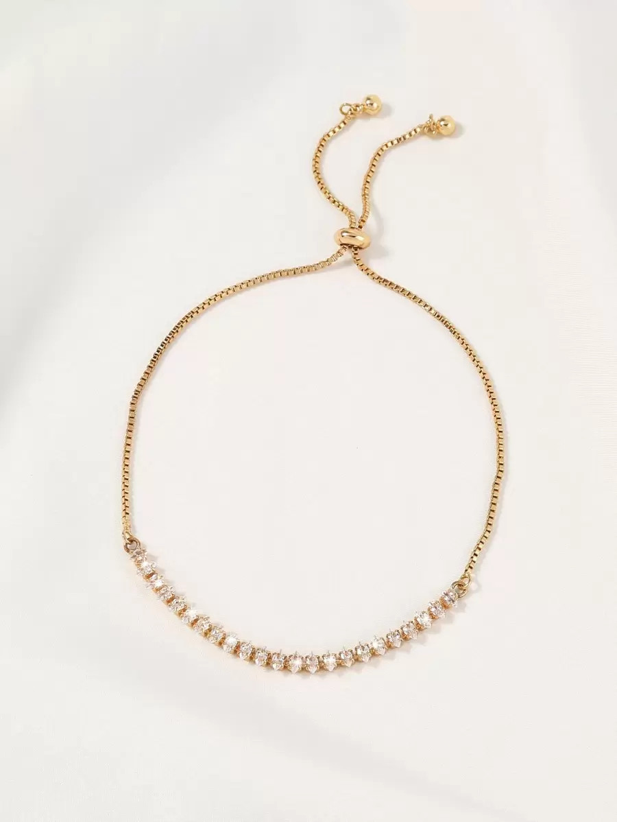 1pc -Studded Bracelet (Number Of Cubic Zirconia Random) | SHEIN