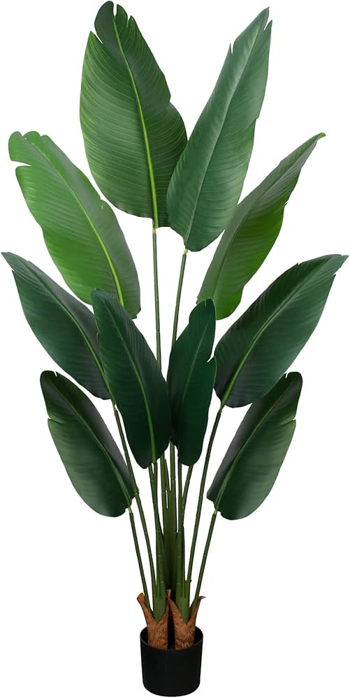 Yepdin Artificial Bird of Paradise Plant 5 Ft Tall Fake Banana Leaf Plant for Indoors and Outdoor... | Amazon (US)
