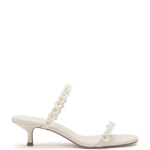 Goldie Mule In Ivory Leather | Larroude