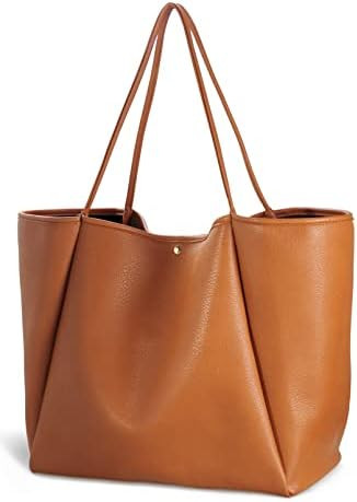 Oversize Pu Leather Tote Women Weekender Bag Shopper Handbag Travel Purse | Amazon (US)