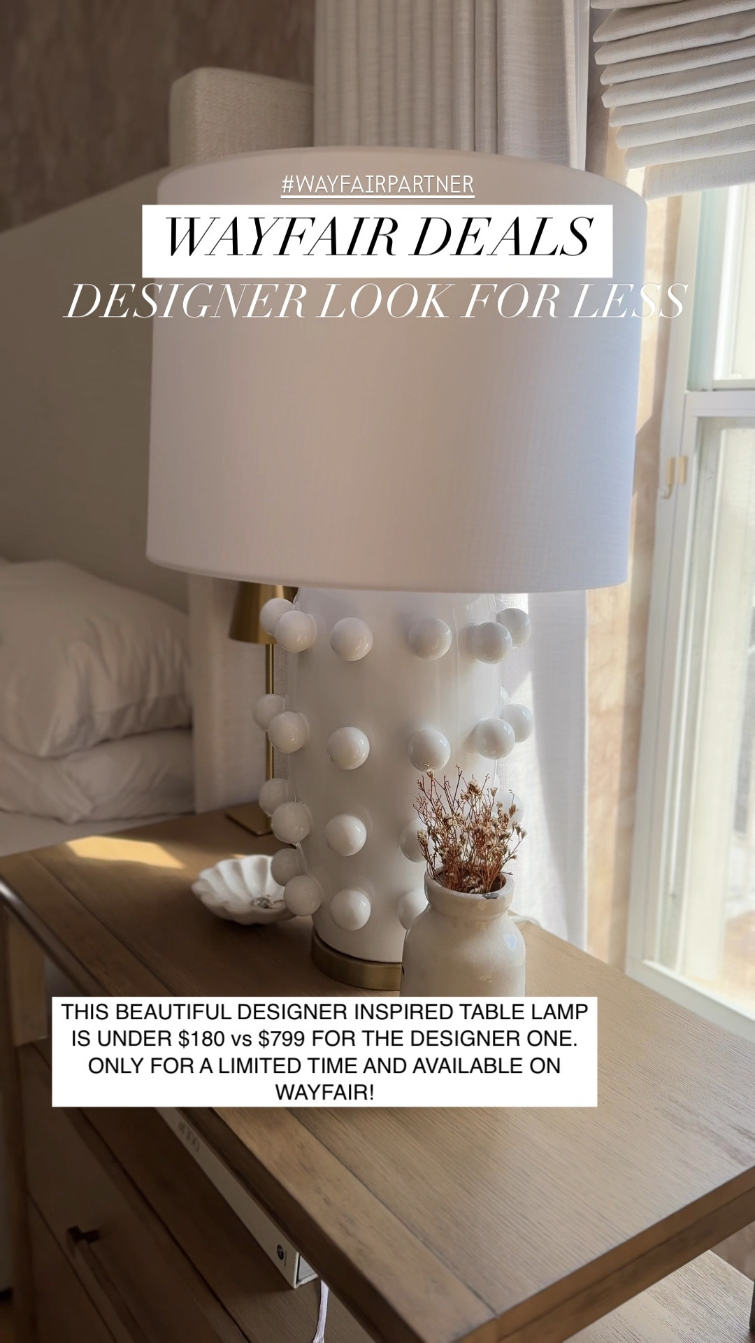 @wayfair #wayfair #wayfairpartner Designer look for less: check out my table lamp, one of your most loved pieces and under $180 vs $799 for the designer one!

#LTKHome #LTKSummerSales #LTKVideo