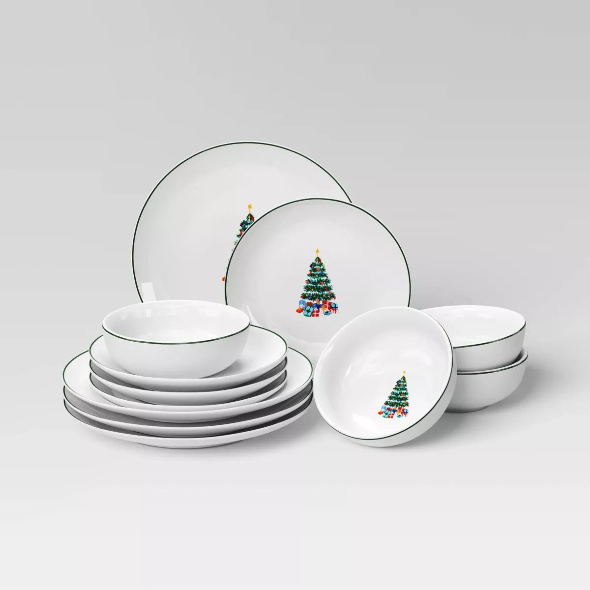 12pc Christmas Dinnerware Set White - Threshold™ | Target
