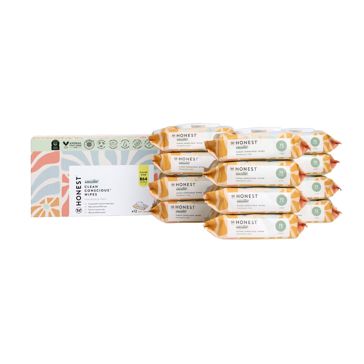 The Honest Company Plant-Based Baby Wipes made with over 99% Water - Sunburst - 864ct | Target