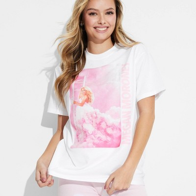 Women's Megan Moroney Cloud 9 Oversized Short Sleeve Graphic T-Shirt - White M | Target