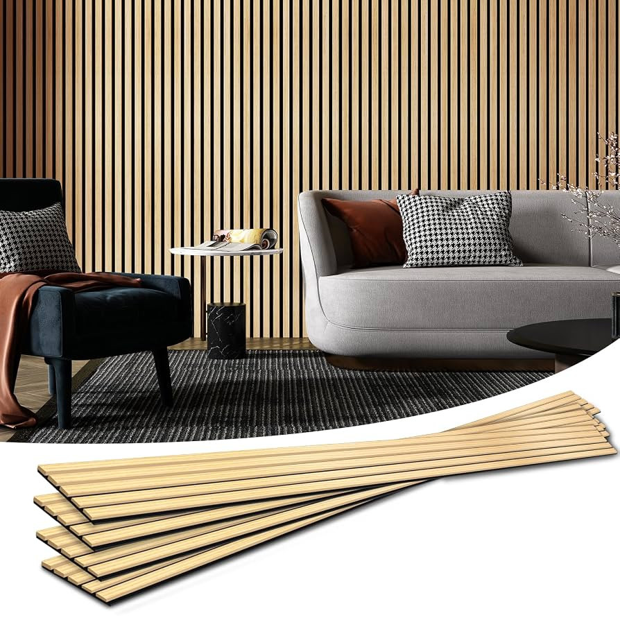 Art3d 4-Piece Wood Slat Acoustic Panels for Stylish Decor and Noise Reduction, 3D Textured Panel ... | Amazon (US)