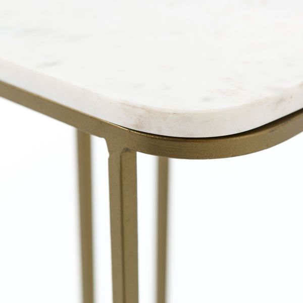 Adalley C Table Polished White Marble | Scout & Nimble