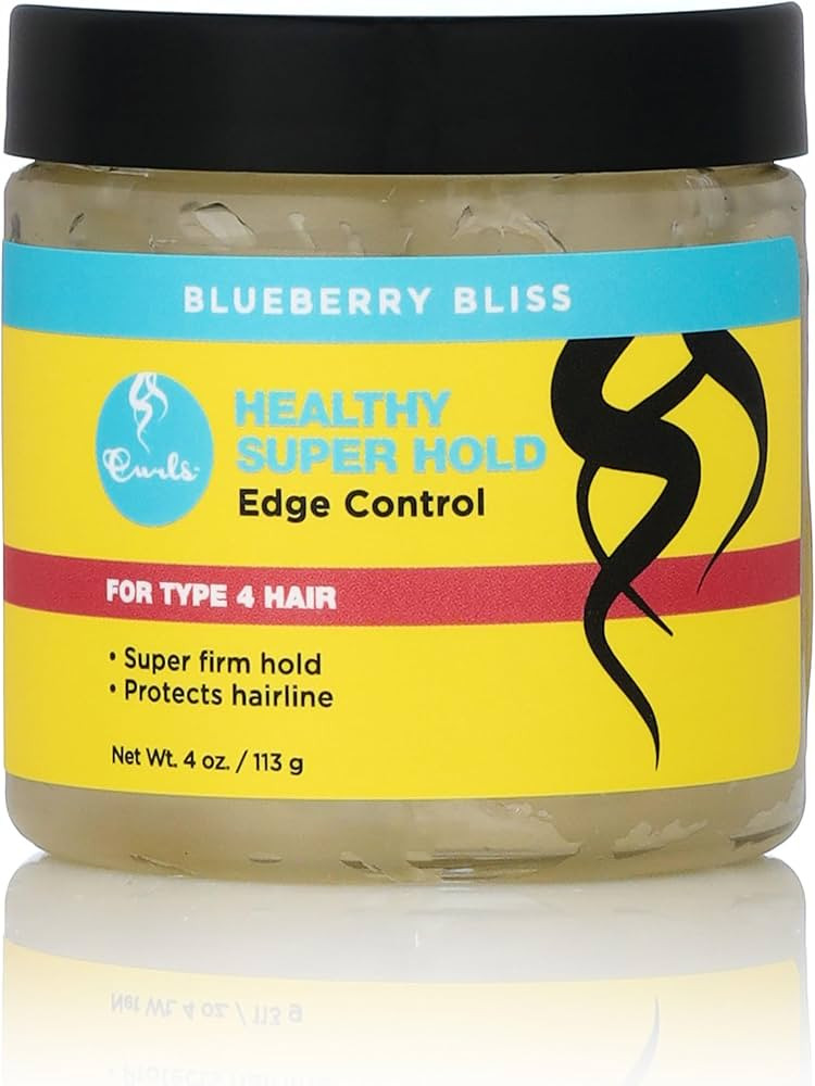 Curls Blueberry Bliss Super Hold Edge Control - 4 oz, Edge Fixer Strong Hold Hair Gel, For Stylin... | Amazon (US)