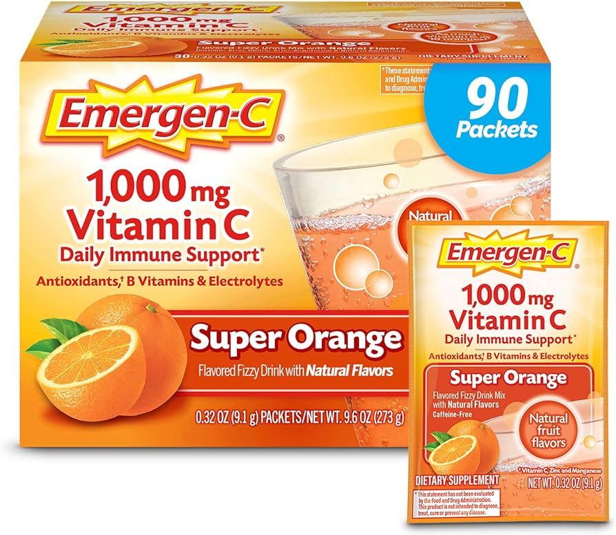 Emergen-C 1000mg Vitamin C Powder for Daily Immune Support Caffeine Free Vitamin C Supplements wi... | Amazon (US)
