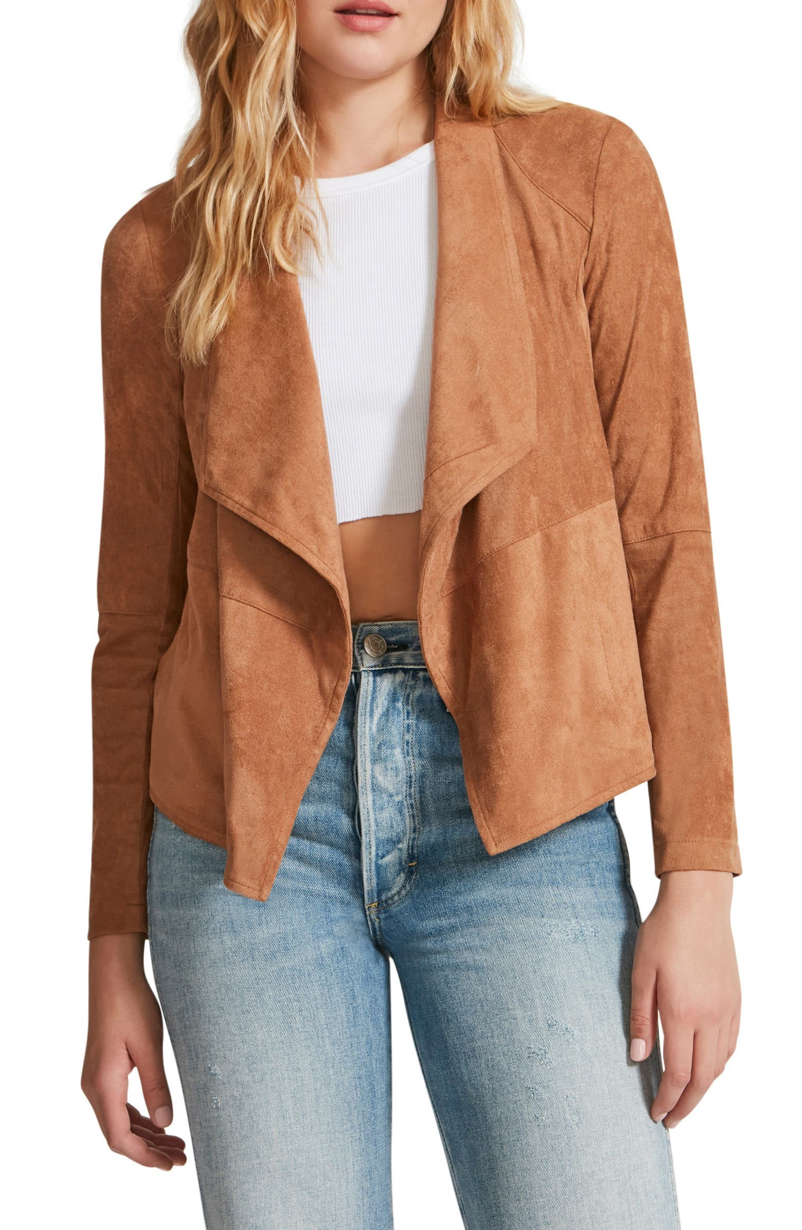 BB Dakota Suede It Out Drape Front Faux Suede Jacket | Nordstrom | Nordstrom