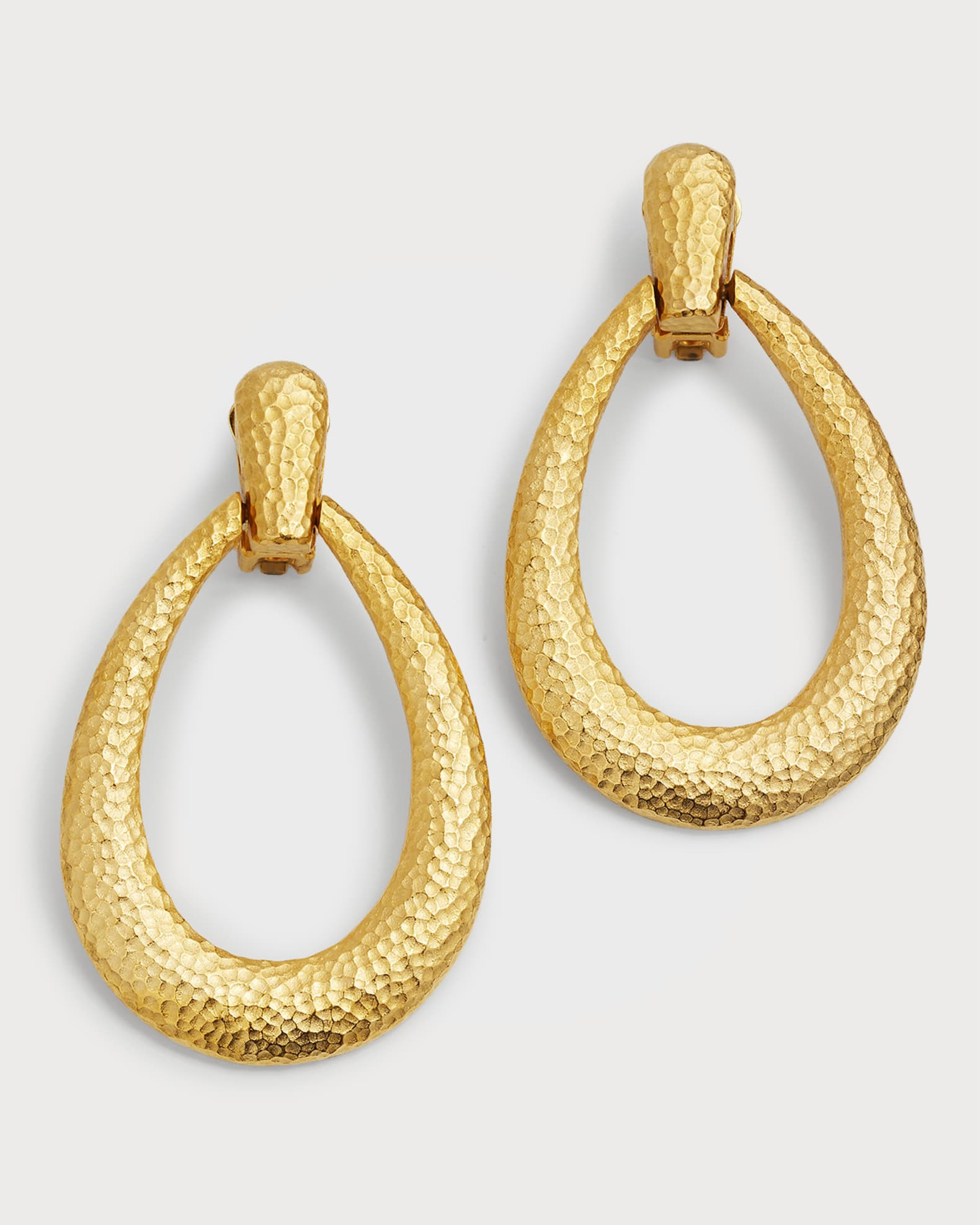 Gold Hammered Clip-On Earrings | Neiman Marcus