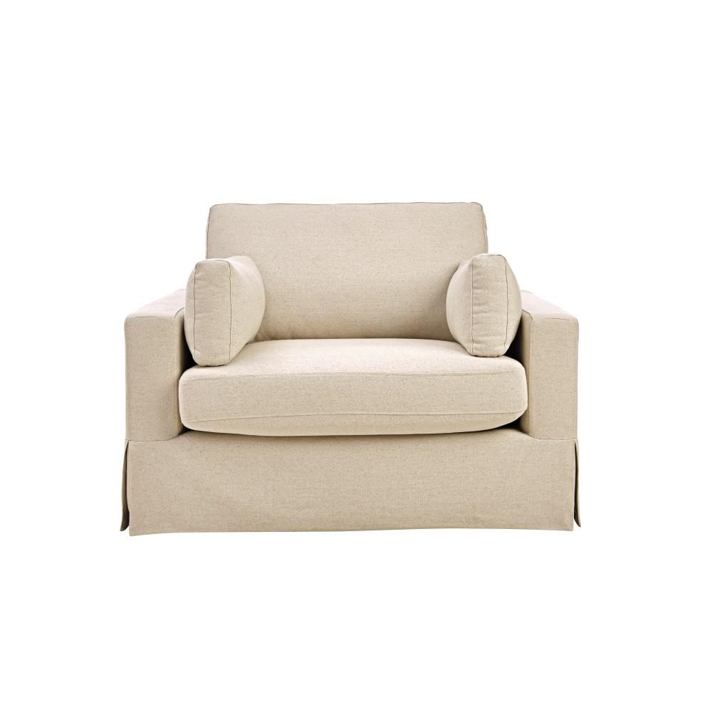 Home Decorators Collection Addilyn Linen Jute Arm Chair 9963300160 - The Home Depot | The Home Depot