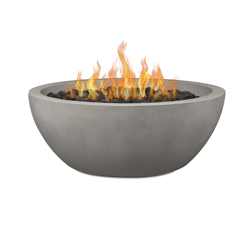 Nerissa Concrete 38" Round Natural Gas Fire Pit Table | Pottery Barn (US)