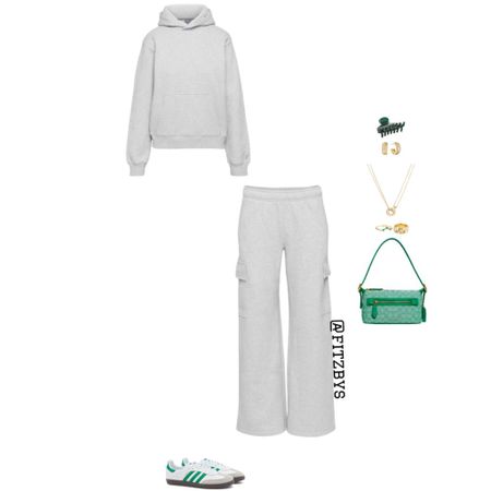 All grey outfit with pop of green 

Grey hoodie, grey cargo sweatpants, green and white samba adidas sneakers,, gold jewelry, mejuri, green claw clip, claw clip, green coach shoulder bag, green purse, Trendy outfit, 2023 outfit ideas, cute fall outfits, fall outfit, fall style, comfy outfit, casual outfit model of duty outfit, city outfits, pop of green, all grey outfit, lounge set, aritzia, sweat set, joggers.
#virtualstylist #outfitideas #outfitinspo #trendyoutfits # fashion #cuteoutfit #falloutfit #fallstyle #hoodies #green  #sambas #sweatset #greyoutfit 

#LTKHoliday #LTKstyletip #LTKSeasonal