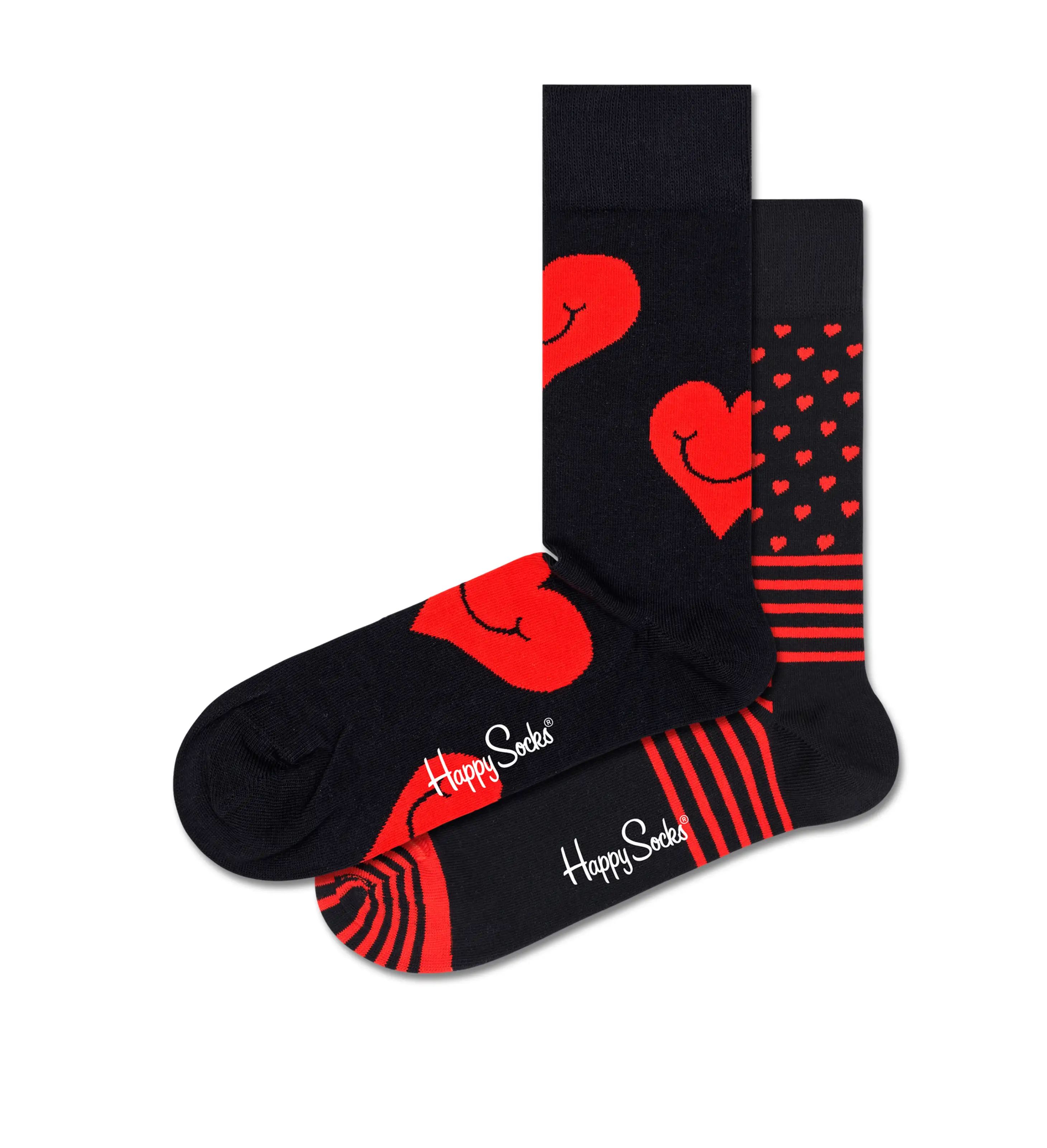 Black 2-Pack I Heart You Crew Gift Set | Happy Socks US | Happy Socks (US)