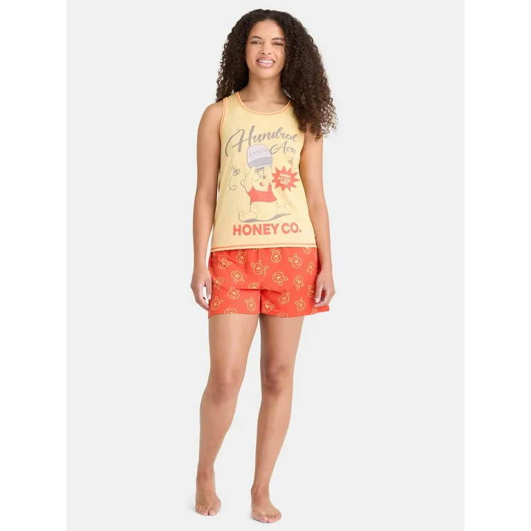 Disney Winnie the Pooh Women's Tank Top and Shorts Pajama Set, 2-Piece, Sizes XS-3X | Walmart (US)