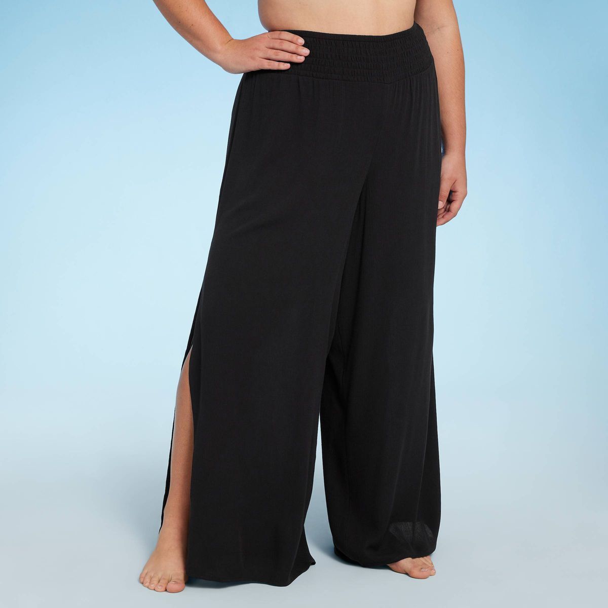 Women's Smocked Waist Side Slit Cover Up Pants - Shade & Shore™ | Target