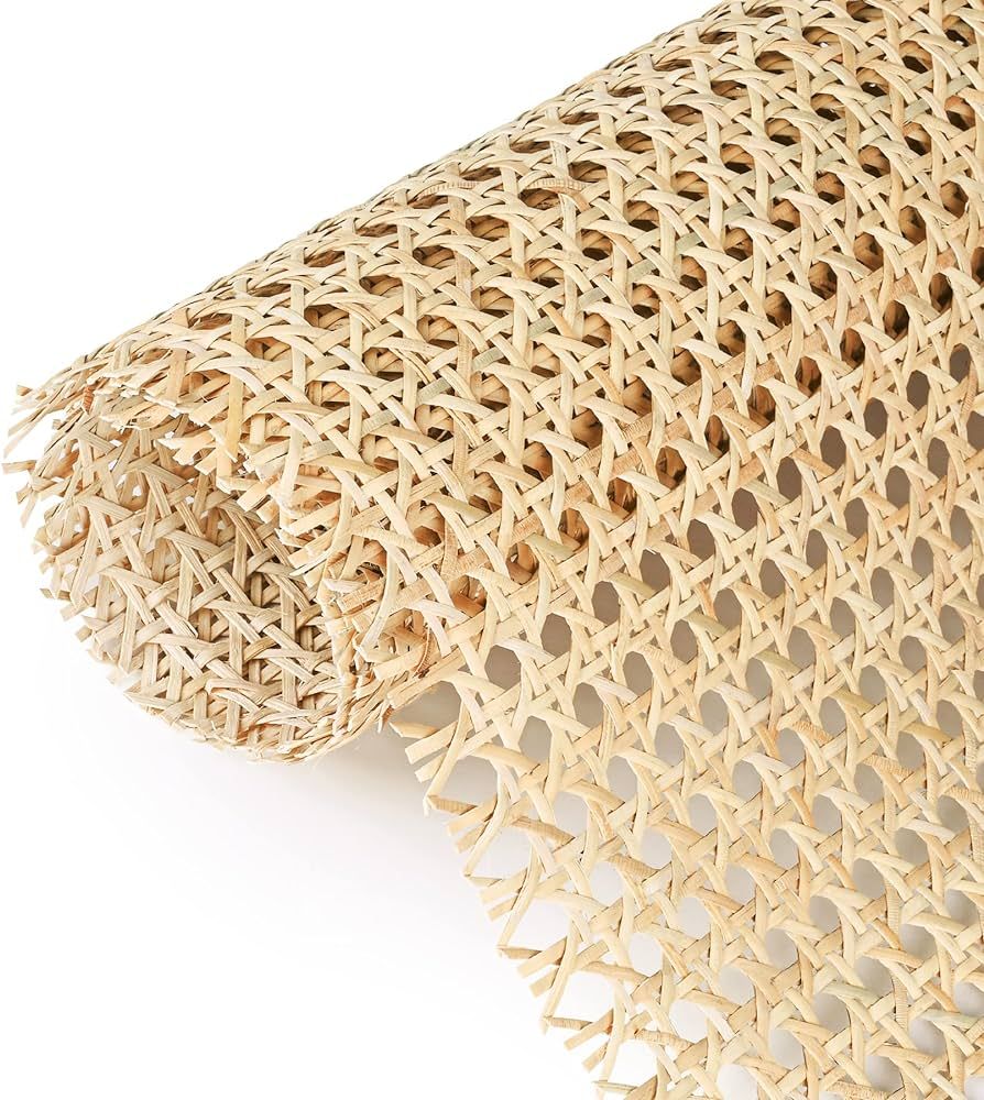 14" Width x 3.3 Feet Cane Rattan Webbing Roll for Caning Projects, Cane Webbing Sheet, Natural Pr... | Amazon (US)