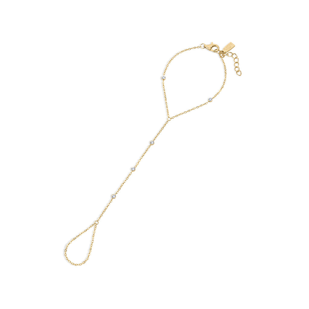 Electric Picks Starlet Crystal CZ Hand Chain Bracelet in Gold at Nordstrom | Nordstrom
