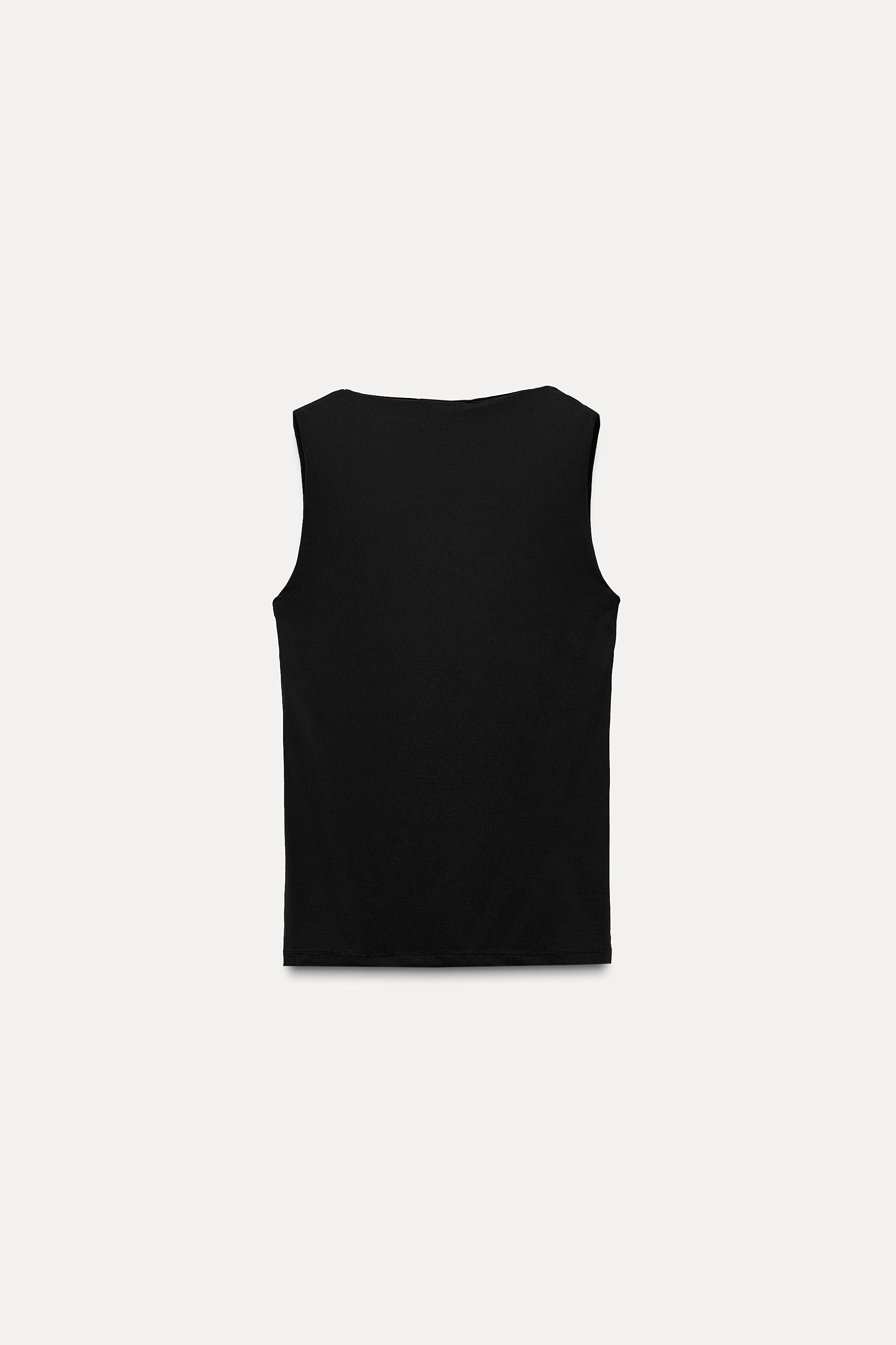 WIDE STRAP POLYAMIDE VEST TOP | Zara UK