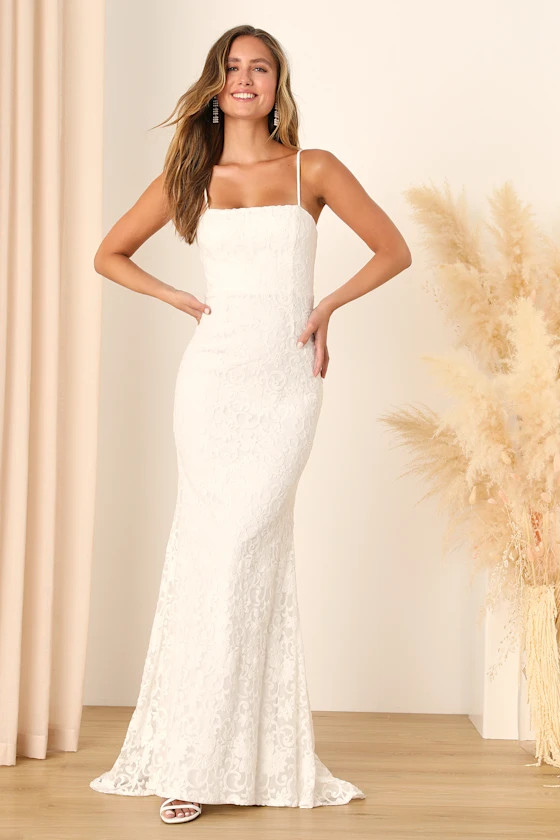 My Kind of Forever White Mesh Floral Embroidered Maxi Dress | Lulus