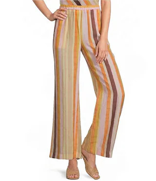 Tabitha Voile Angles Stripe High-Rise Wide Leg Coordinating Pants | Dillard's