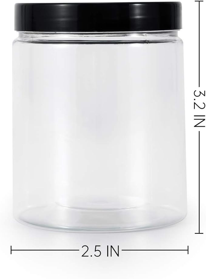 testyu Plastic Jars with Lids, 8 OZ Wide Mouth Jars with Airtight Lids, Clear Empty Slime Contain... | Amazon (US)
