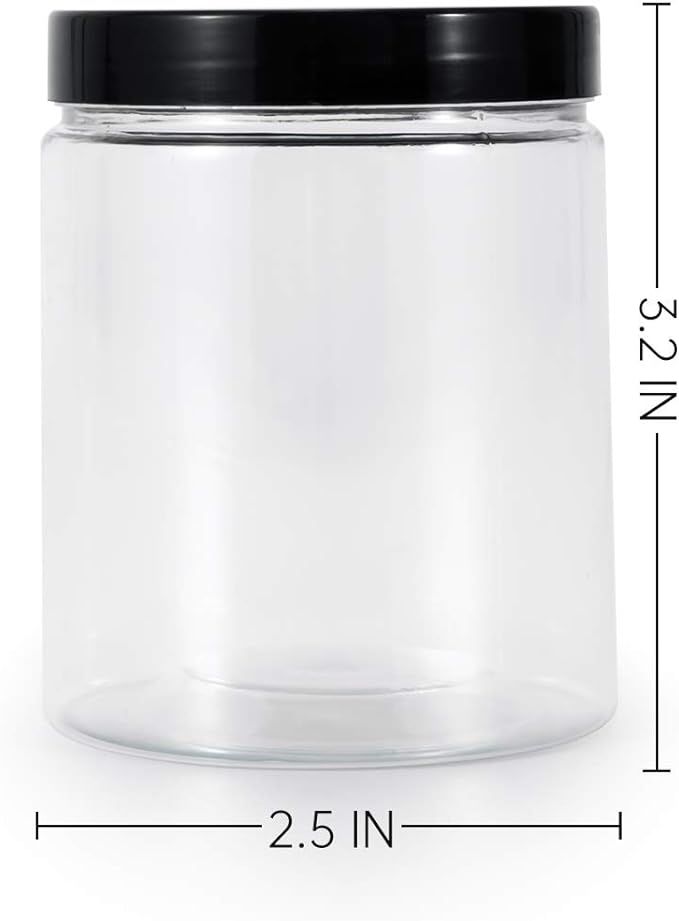 testyu Plastic Jars with Lids, 8 OZ Wide Mouth Jars with Airtight Lids, Clear Empty Slime Contain... | Amazon (US)