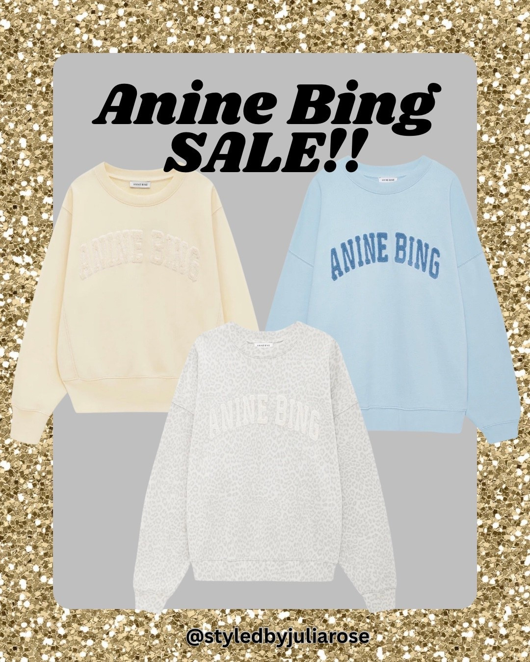 Anine bing sale summer 2026 sweatshirts butter yellow pastel leopard print

Excuse me while I purchase the entire sale section 😍

#LTKSaleAlert #LTKootd #LTKmomlife