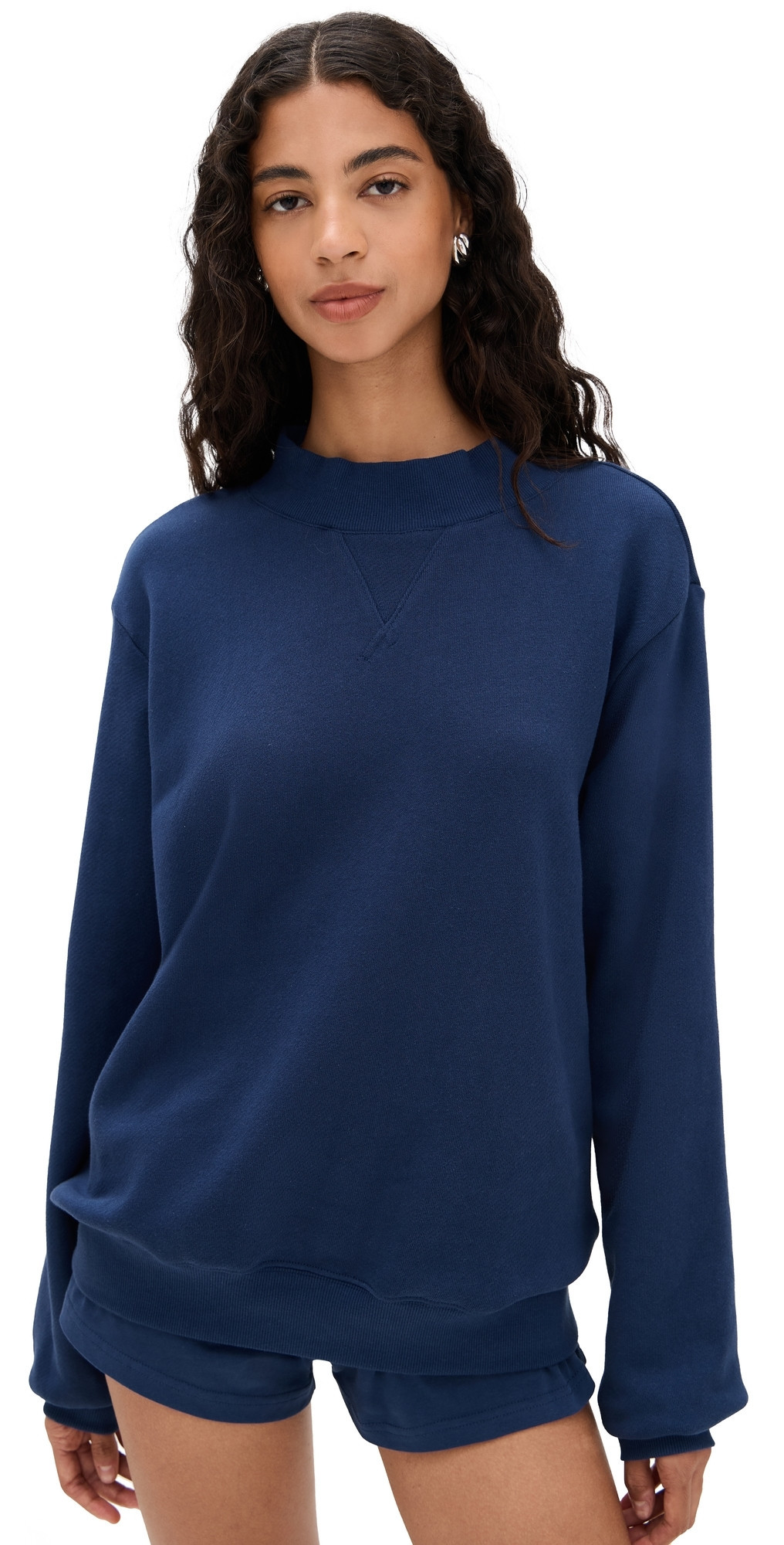 PARKE Heritage Classic Mock Neck Sweatshirt Denim S/M | Shopbop