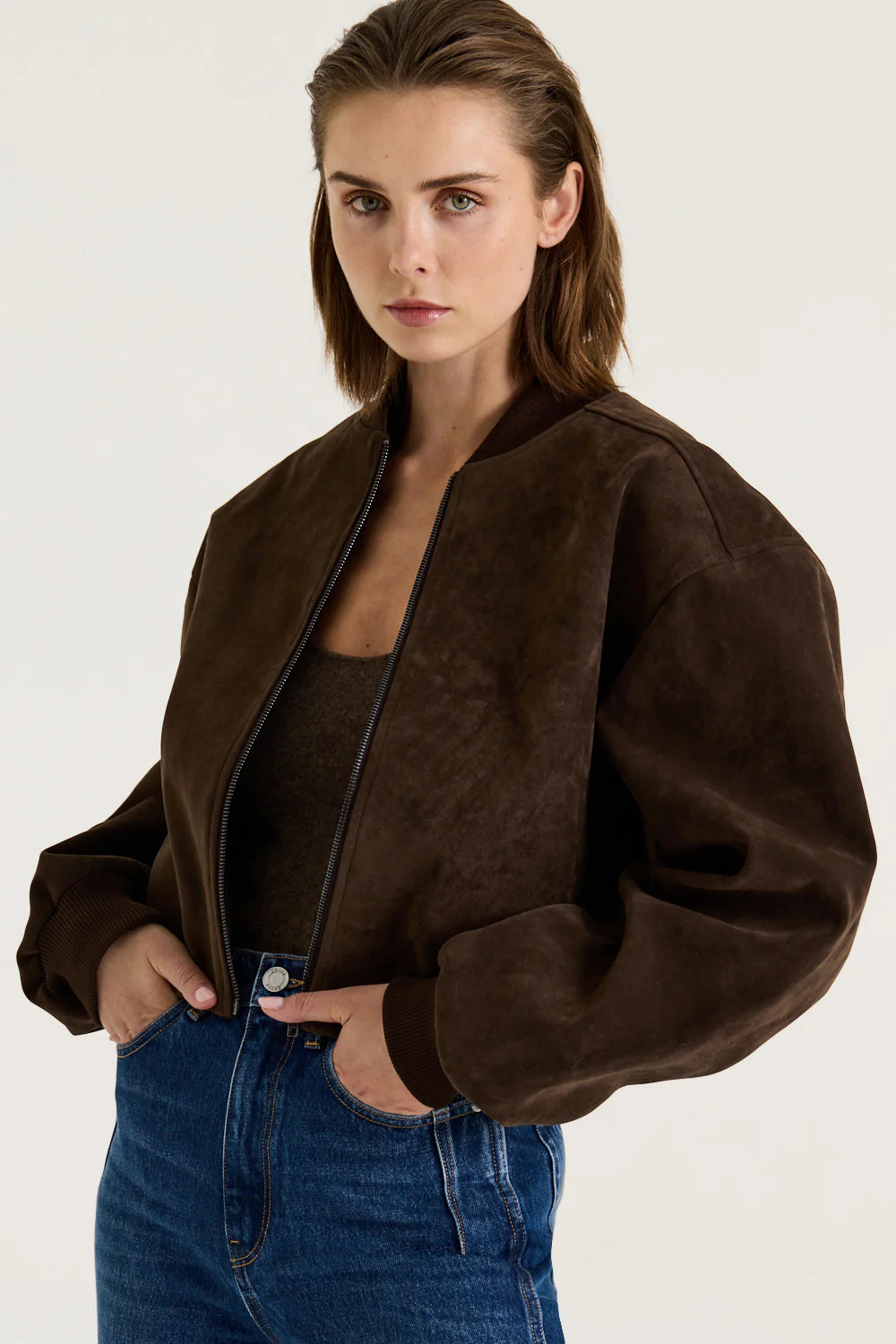 Mara Suede Bomber | Henne