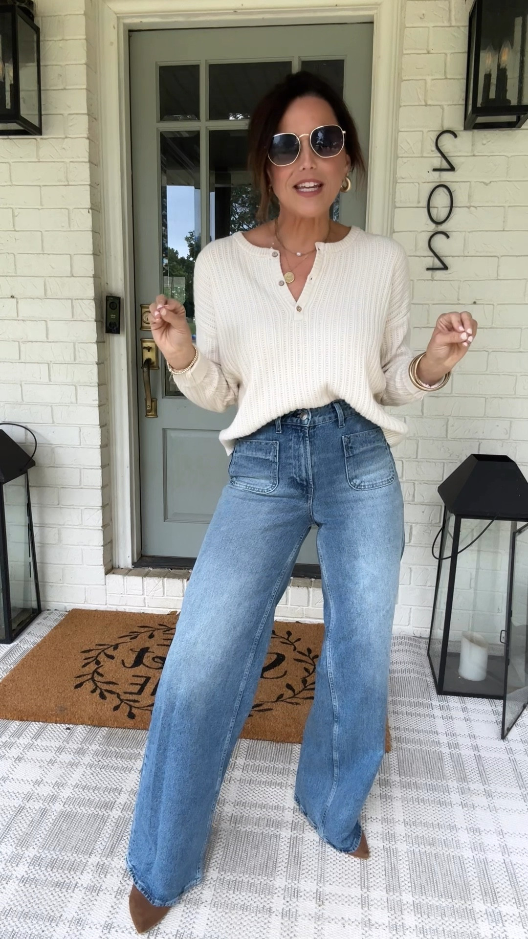 Viral Walmart jeans are back in stock! They are only $29 such a cute fit! Fitted through the hips and then flare out. I’m 5’3 125 and I got a size zero and they fit perfect. I added a lil hilled bootie and the length was just right. 

#LTKVideo #LTKStyleTip #LTKFindsUnder50