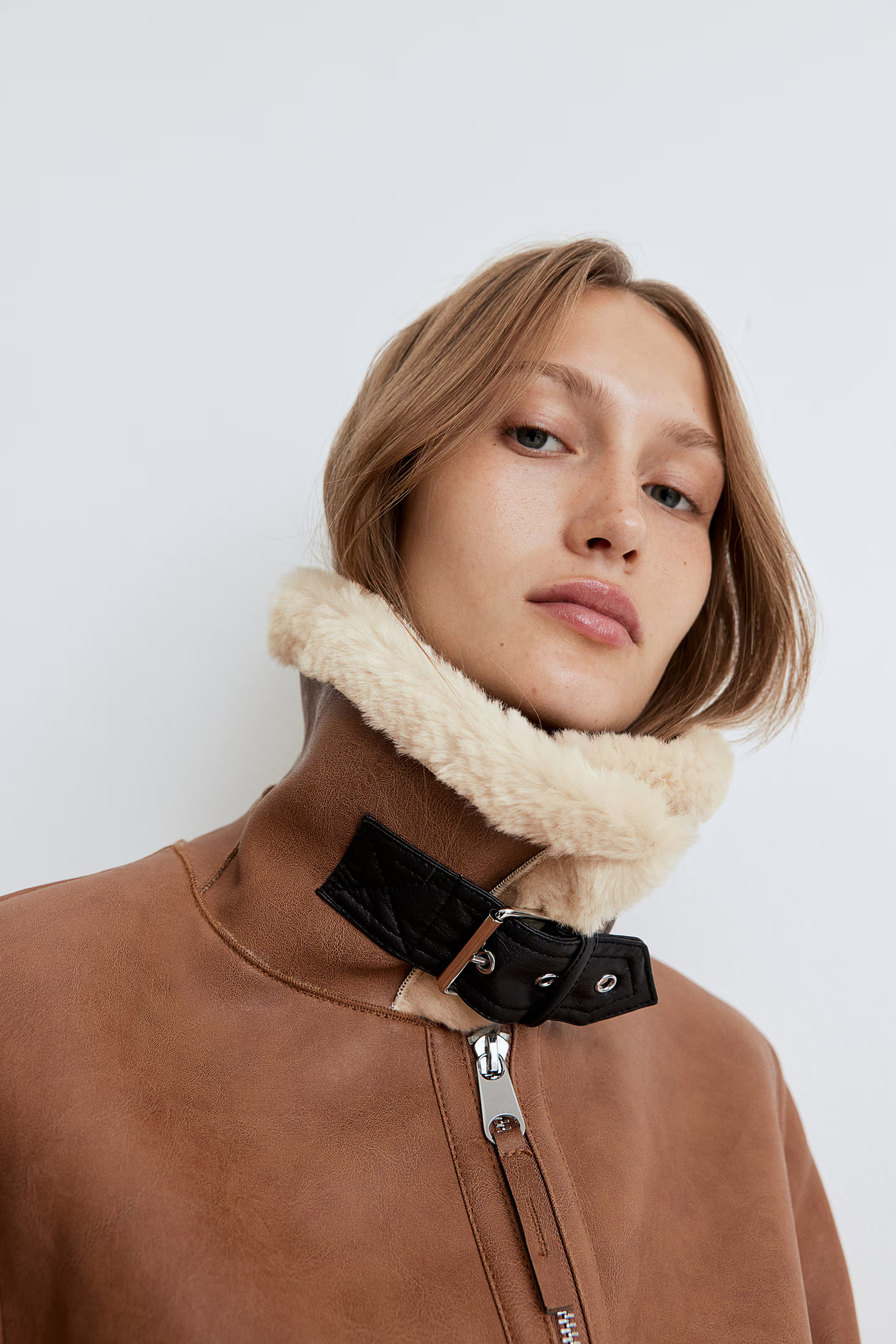 Aviator jacket - Brown - Ladies | H&M GB | H&M (UK, MY, IN, SG, PH, TW, HK)