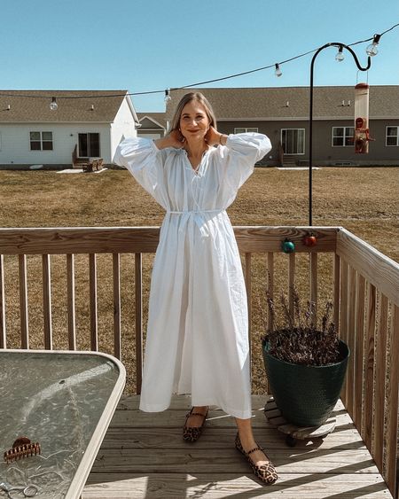The prettiest white dress for spring! I love the front slit - it’s not too high, but it gives the skirt so much movement! Spring outfit - date night outfit - vacation outfit - Easter dress - wedding rehearsal outfit

#LTKSeasonal