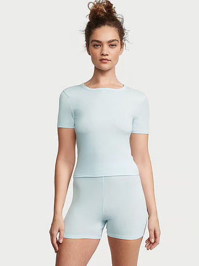 Ribbed Modal Tee Short Set, Blue, S - Women's Pajama Sets - Victoria's Secret | Victoria's Secret (US / CA )