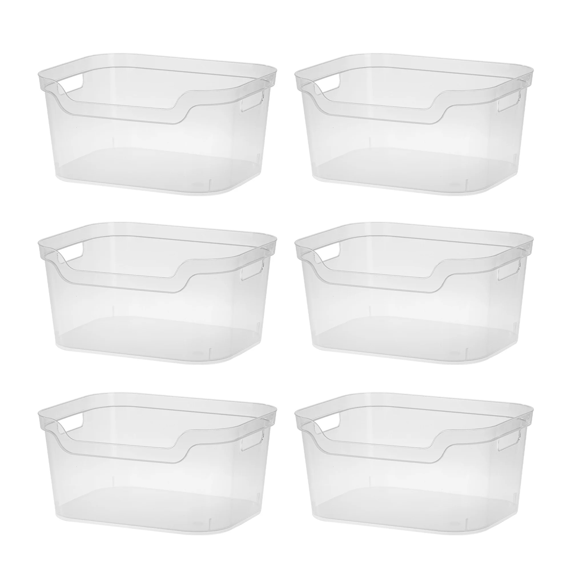 Sterilite 7 x 11 x 14.25 Inch Open Storage Bin with Carry Handles (6 Pack) - Walmart.com | Walmart (US)
