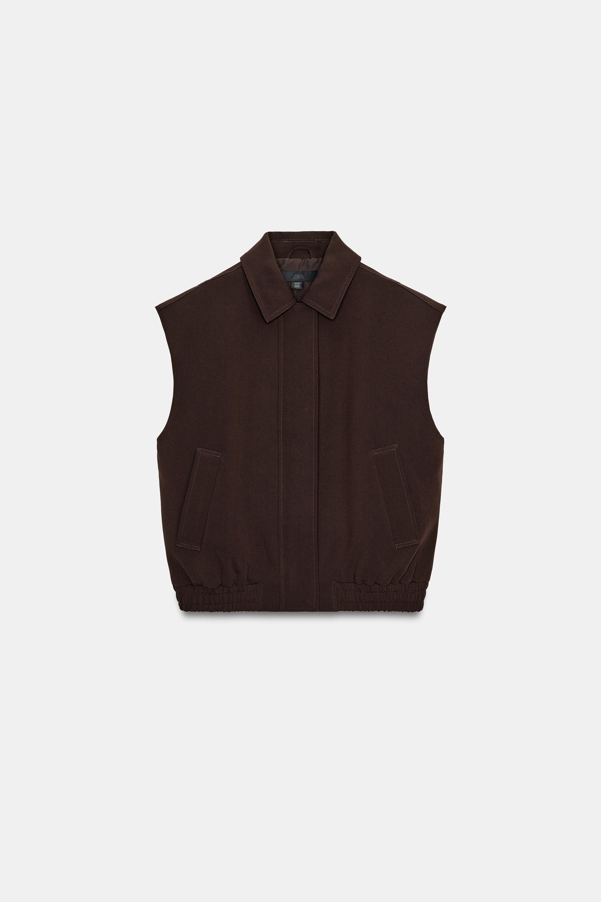 ELASTIC HEM SHOULDER PAD VEST | Zara US