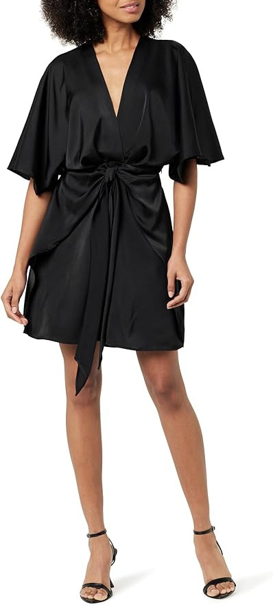The Drop Women's Estelle Deep V-Neck Front-Tie Mini Dress | Amazon (US)