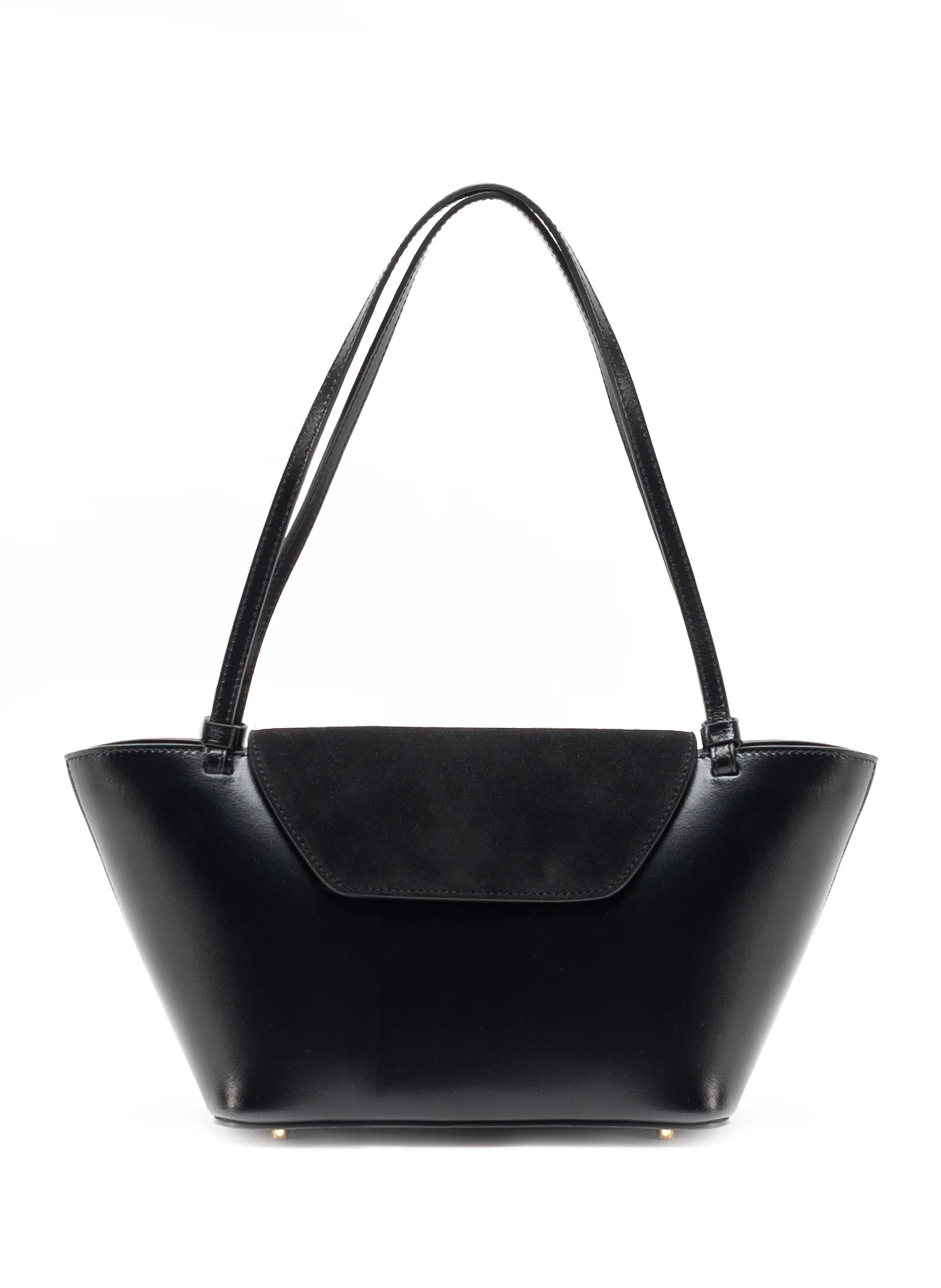 Courrier Tote Suede Leather Black - Trendy Work Bags - Elleme | Elleme