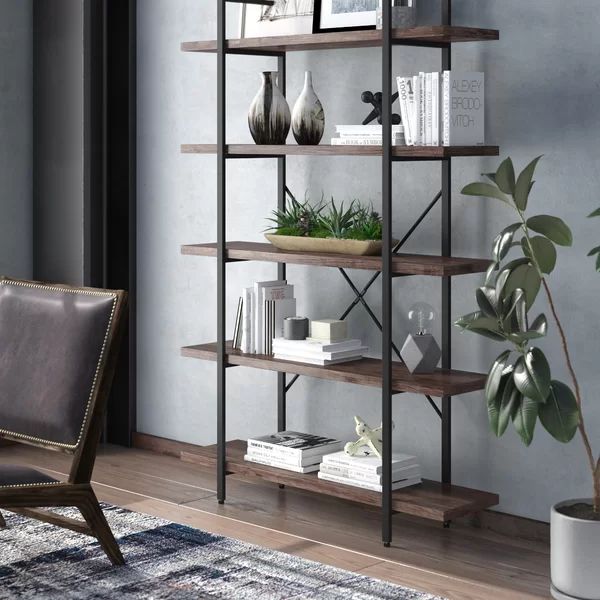 Theobald 70" H Metal Etagere Bookcase | Wayfair North America