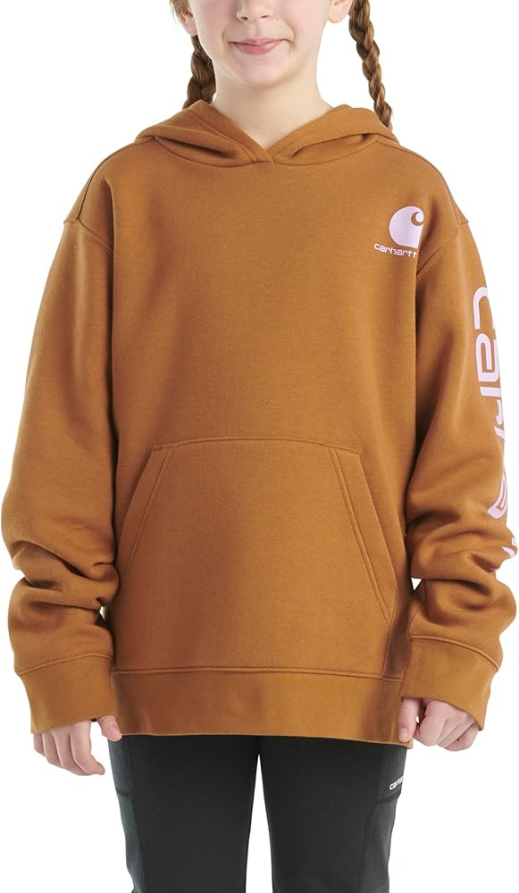 Carhartt Girls' Hoodie Fleece Pullover Sweatshirt | Amazon (US)