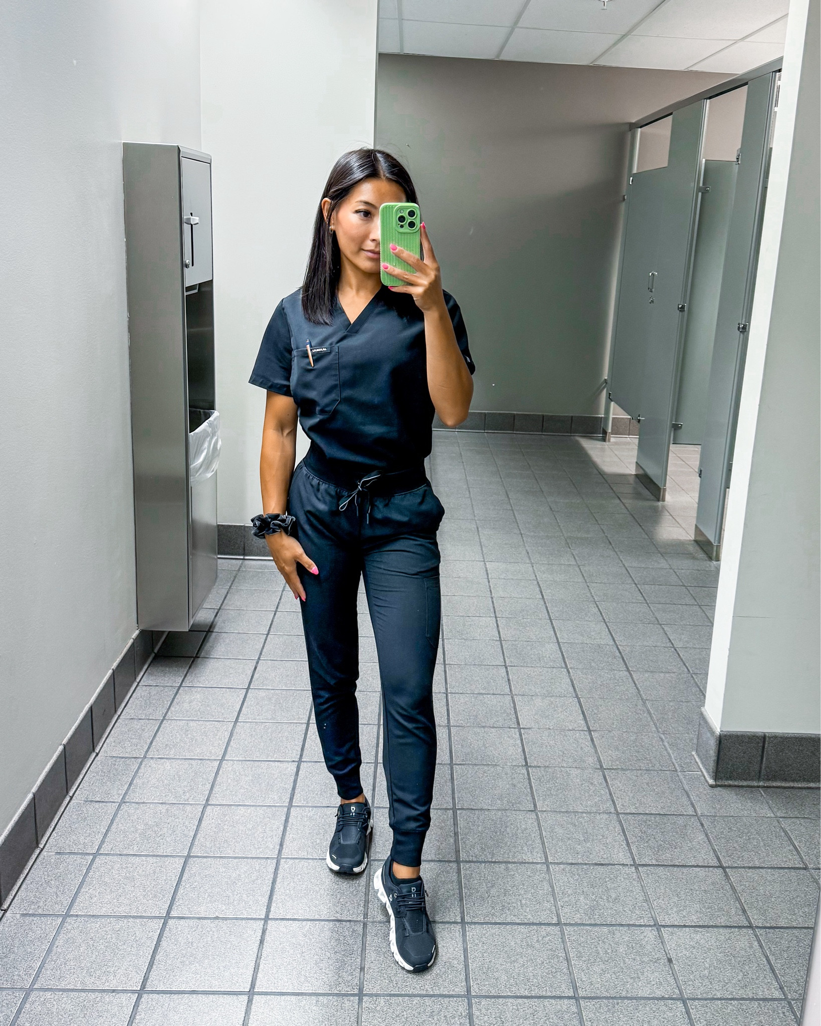 Scrub top - size XS, TTS

SCRUB JOGGERS BOTTOMS- size XXS petite, true size for me 

On running cloud 5 shoes- size 5, but also can do 5.5!

Scrubs medical nurse nursing hospital uniform work wear casual work business casuall

#LTKWorkwear #LTKStyleTip #LTKFindsUnder50