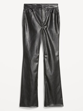 Higher High-Waisted Faux-Leather Flare Pants for Women | Old Navy (US)