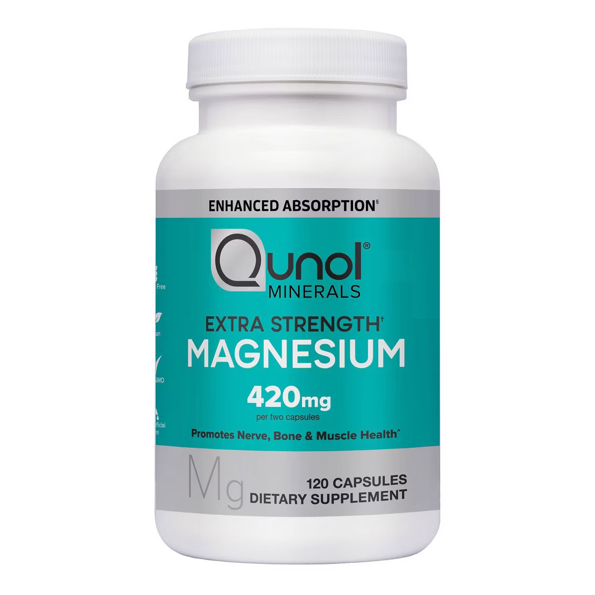Qunol 420mg Mineral Magnesium Dietary Vegan Supplements Capsules - 120ct | Target