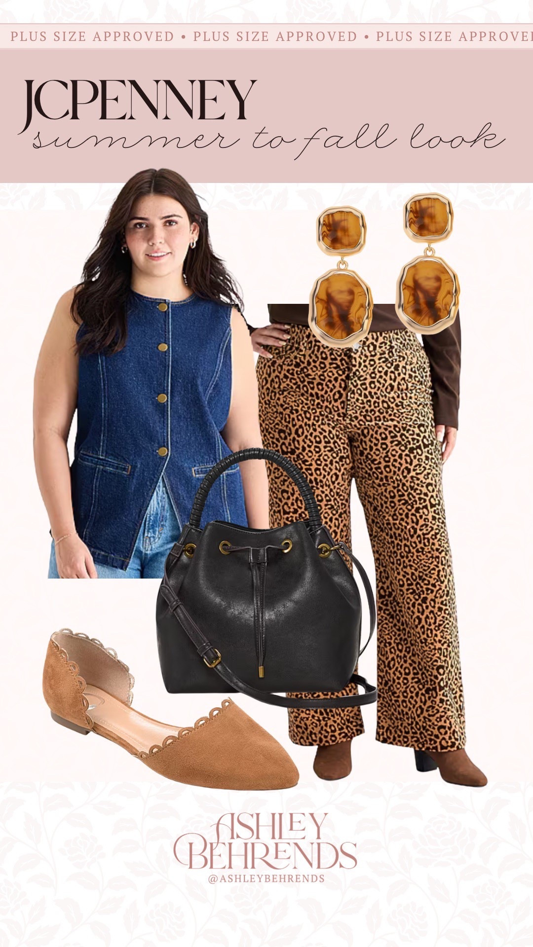 JCPenney has me ready to go from summer to early fall with this stunning, plus size approved outfit! I’m obsessed with these leopard 🐆 print jeans and denim vest. The neutral accessories are beautiful and many pieces are on sale! Leopard will continue to be a neutral in my book, and I am not mad about it. 
Plus size approved fall outfit, how to style leopard jeans

#LTKPlusSize #LTKSaleAlert #LTKSeasonal